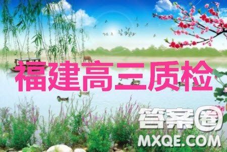 2020年福建省高三畢業(yè)班質(zhì)量檢查測(cè)試文科綜合答案