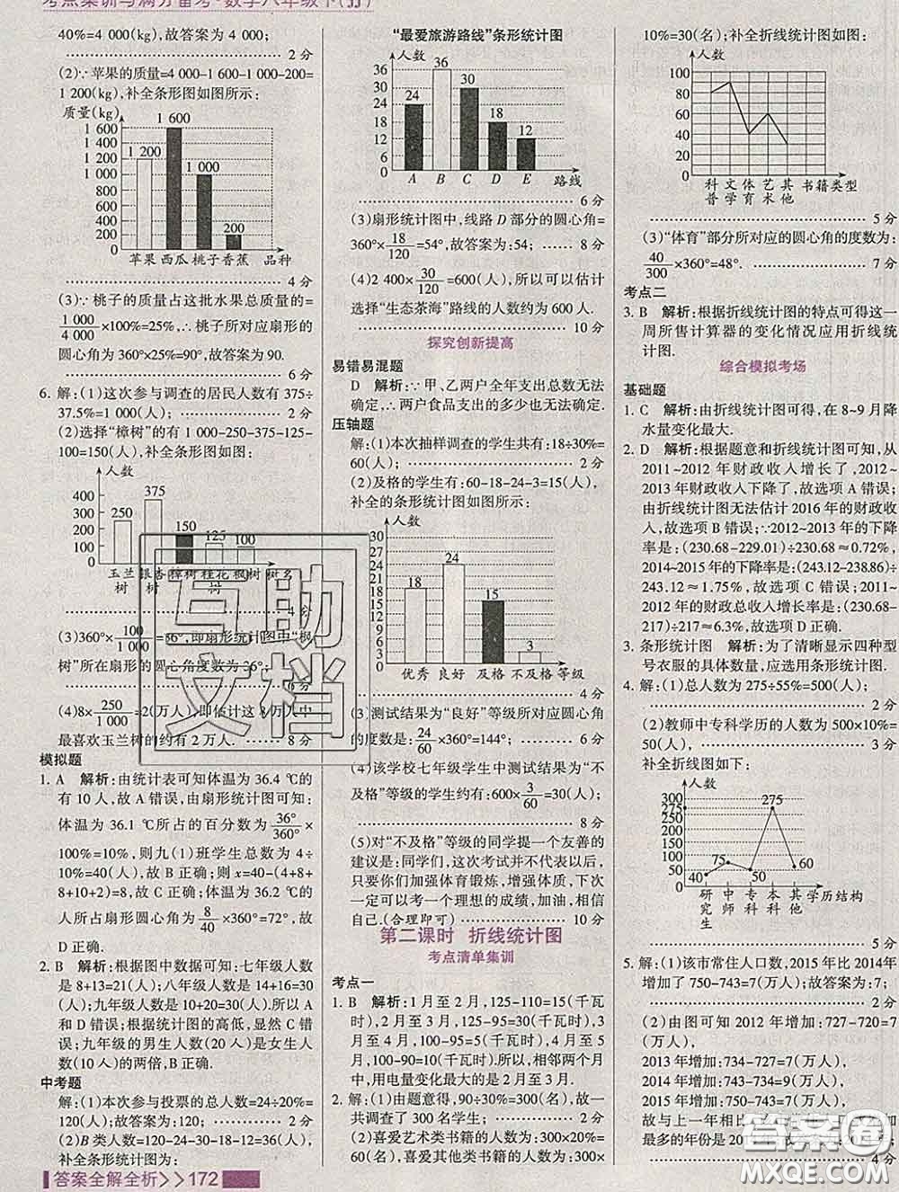 2020新版考點集訓與滿分備考八年級數(shù)學下冊冀教版答案