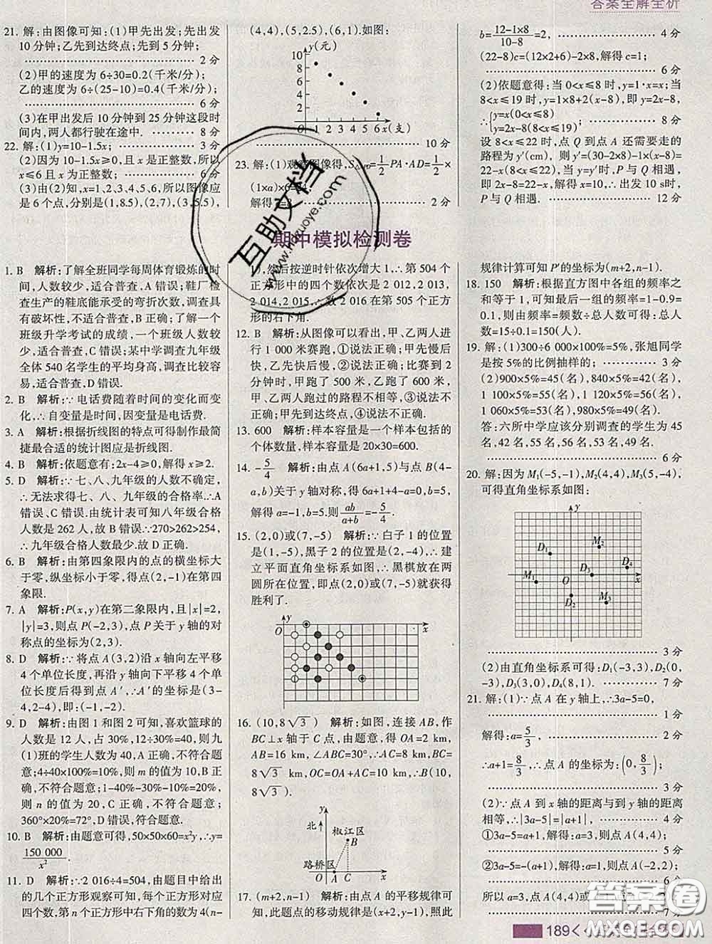 2020新版考點集訓與滿分備考八年級數(shù)學下冊冀教版答案