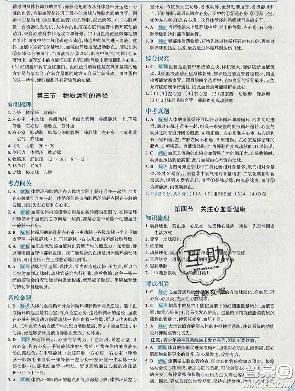 現(xiàn)代教育出版社2020新版走向中考考場(chǎng)七年級(jí)生物下冊(cè)濟(jì)南版答案