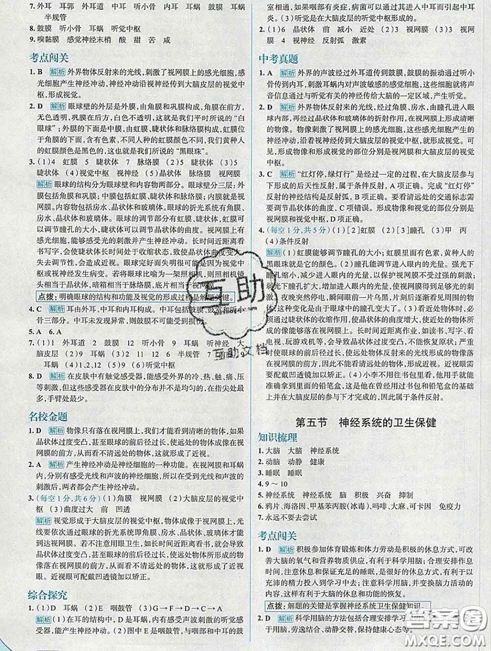 現(xiàn)代教育出版社2020新版走向中考考場(chǎng)七年級(jí)生物下冊(cè)濟(jì)南版答案