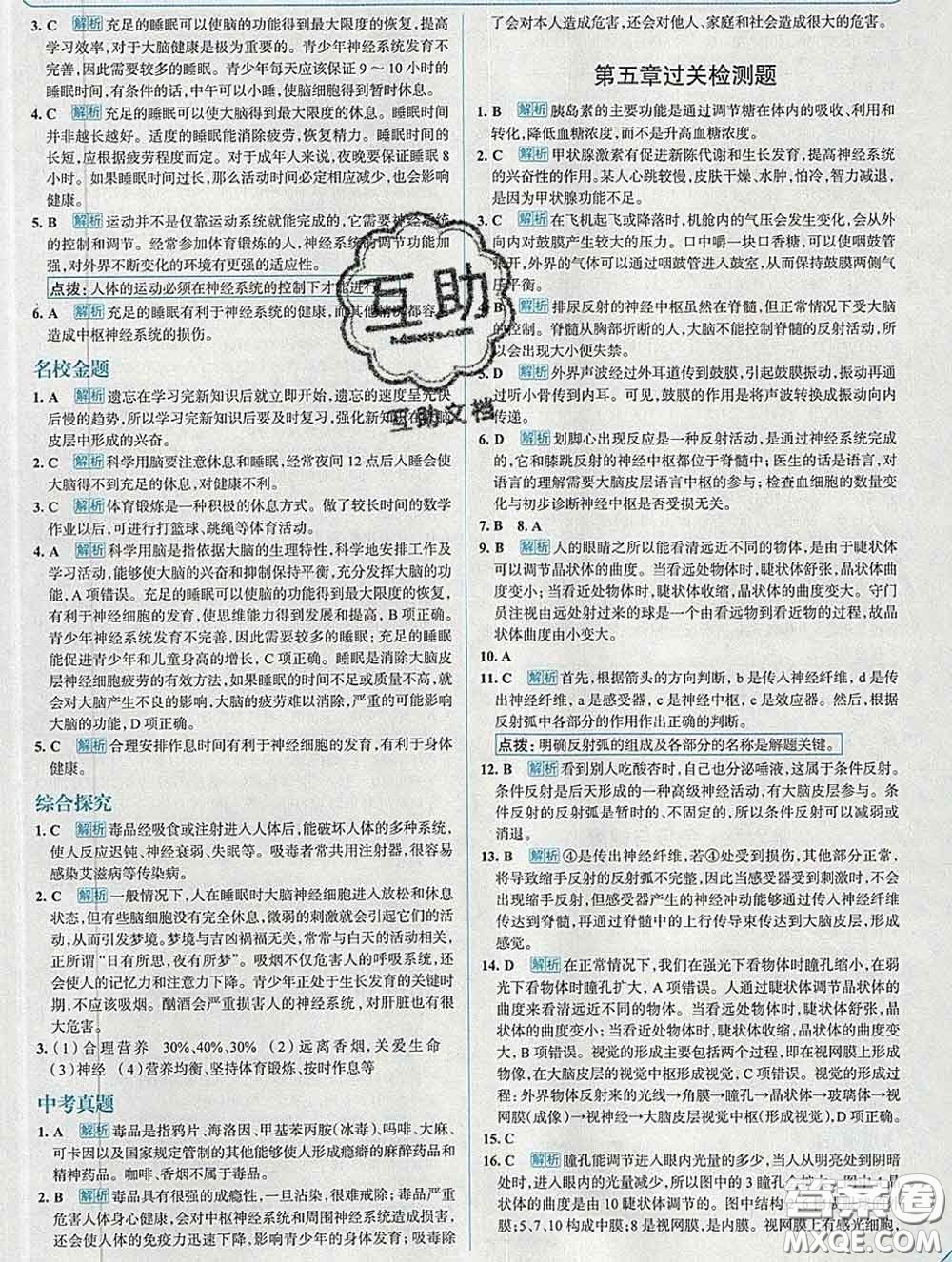 現(xiàn)代教育出版社2020新版走向中考考場(chǎng)七年級(jí)生物下冊(cè)濟(jì)南版答案