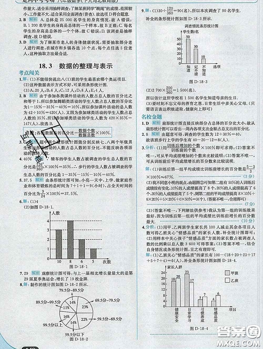 現(xiàn)代教育出版社2020新版走向中考考場八年級數(shù)學下冊冀教版答案