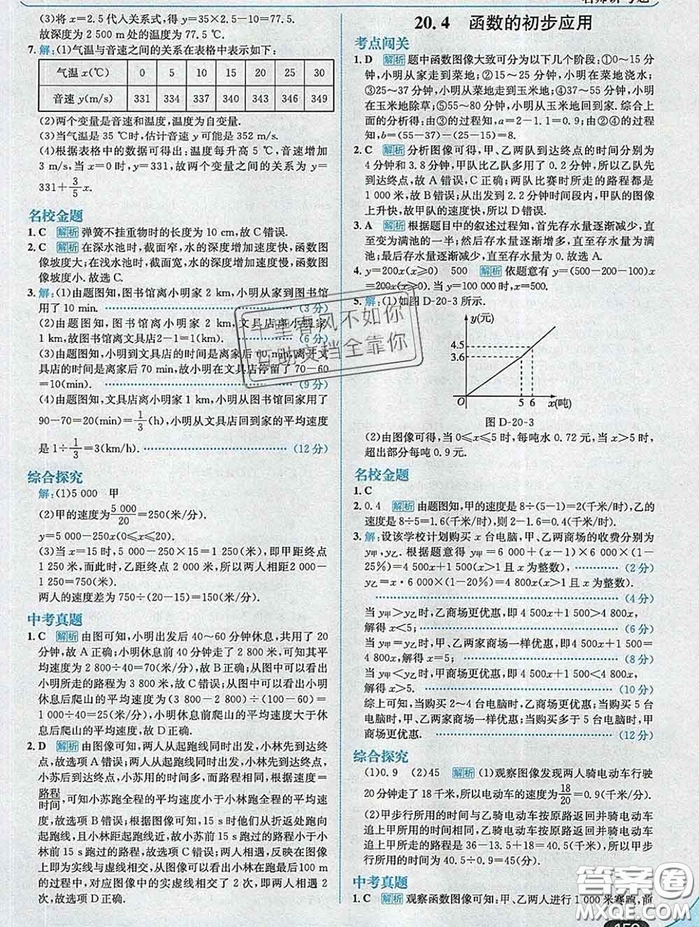 現(xiàn)代教育出版社2020新版走向中考考場八年級數(shù)學下冊冀教版答案