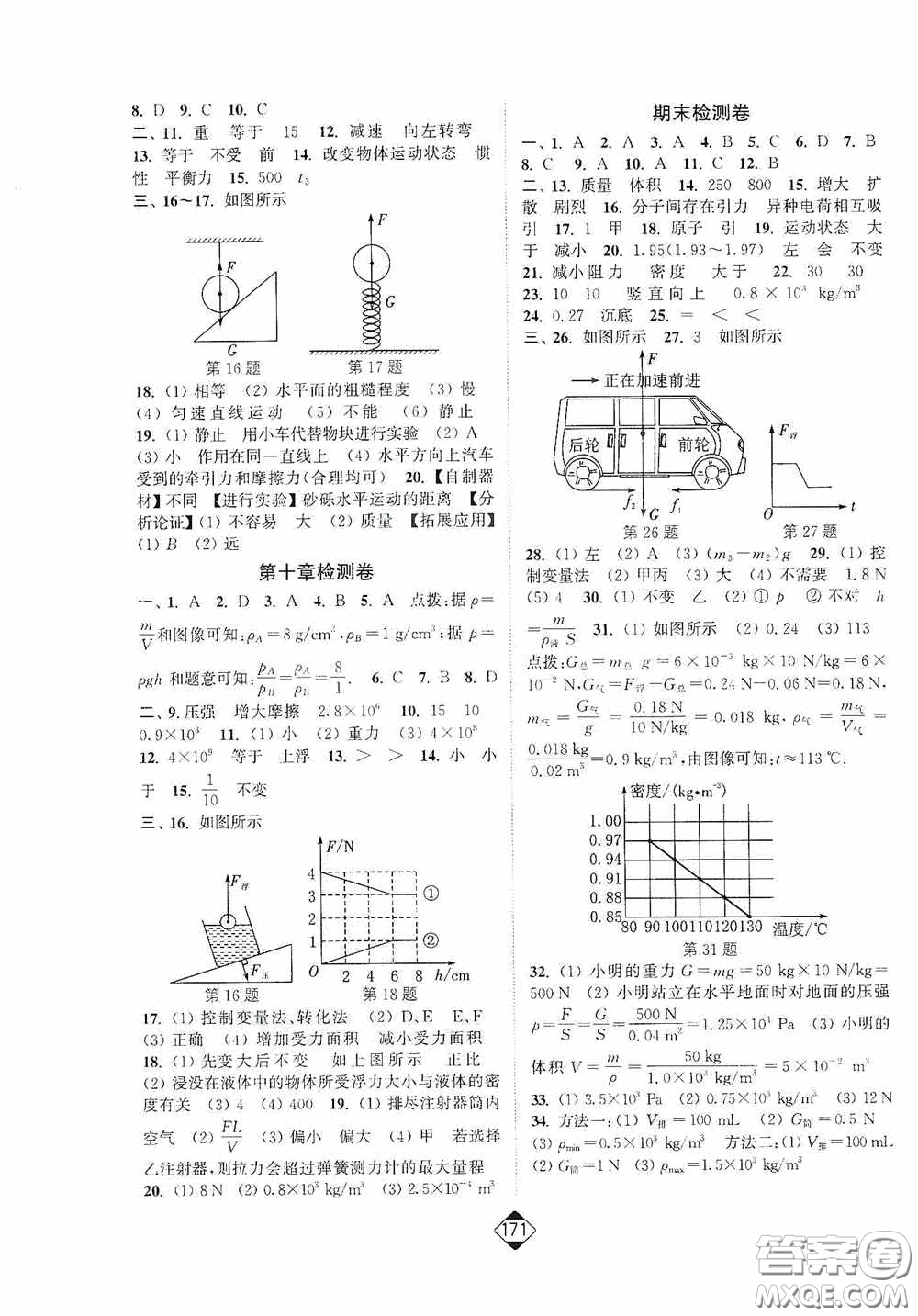 輕松一典2020輕松作業(yè)本八年級物理下冊新課標蘇教版答案