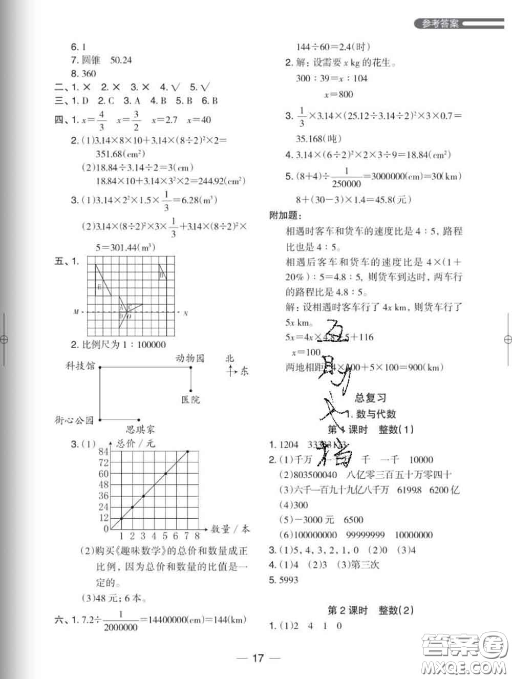 2020新版木頭馬分層課課練小學(xué)數(shù)學(xué)六年級下冊北師版答案