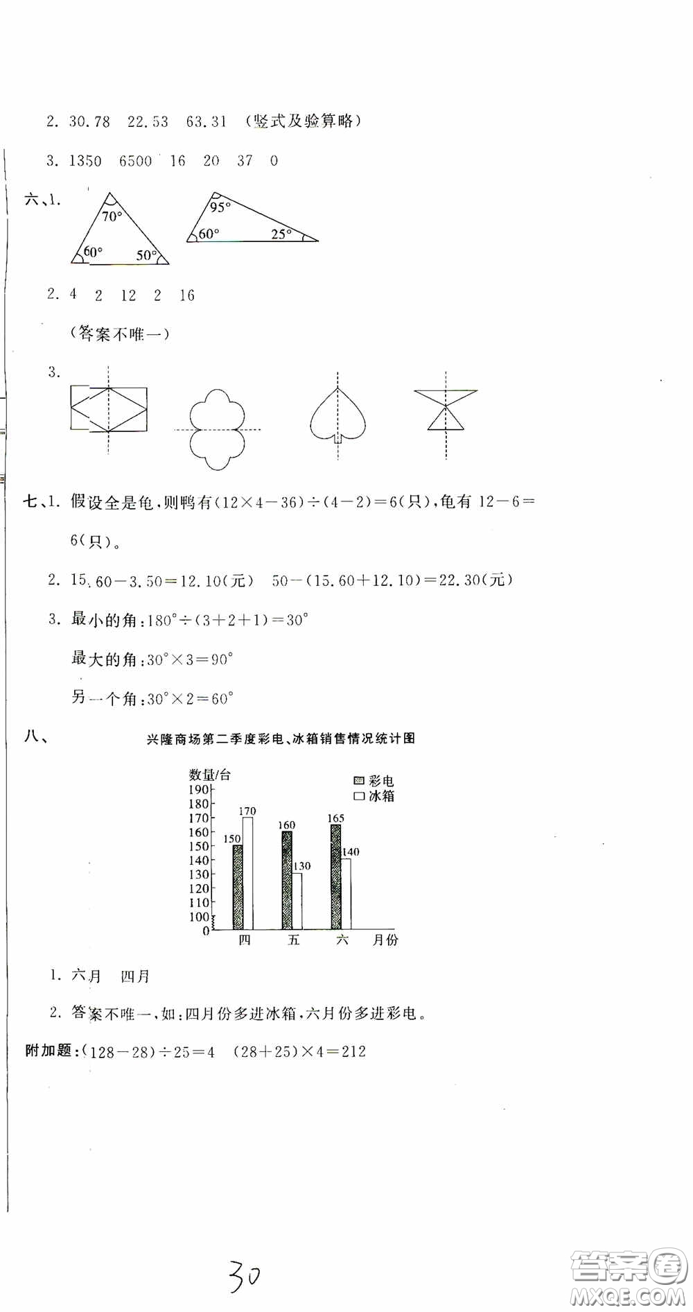 北京教育出版社2020提分教練優(yōu)學(xué)導(dǎo)練測(cè)試卷四年級(jí)數(shù)學(xué)下冊(cè)人教版答案