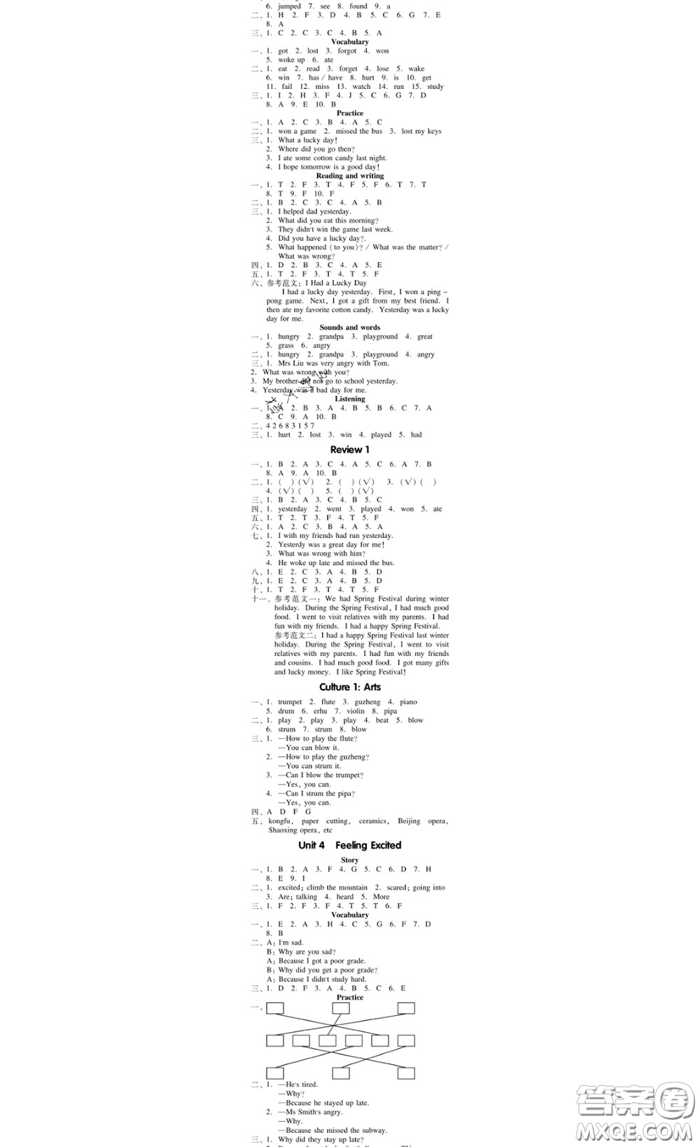 廣東經(jīng)濟出版社2020春廣東作業(yè)本六年級英語下冊粵人民版答案