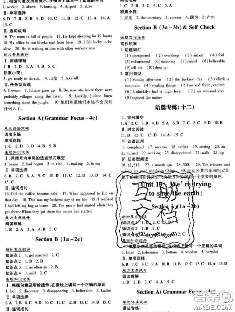 2020新版練案課時作業(yè)本九年級英語下冊冀教版答案