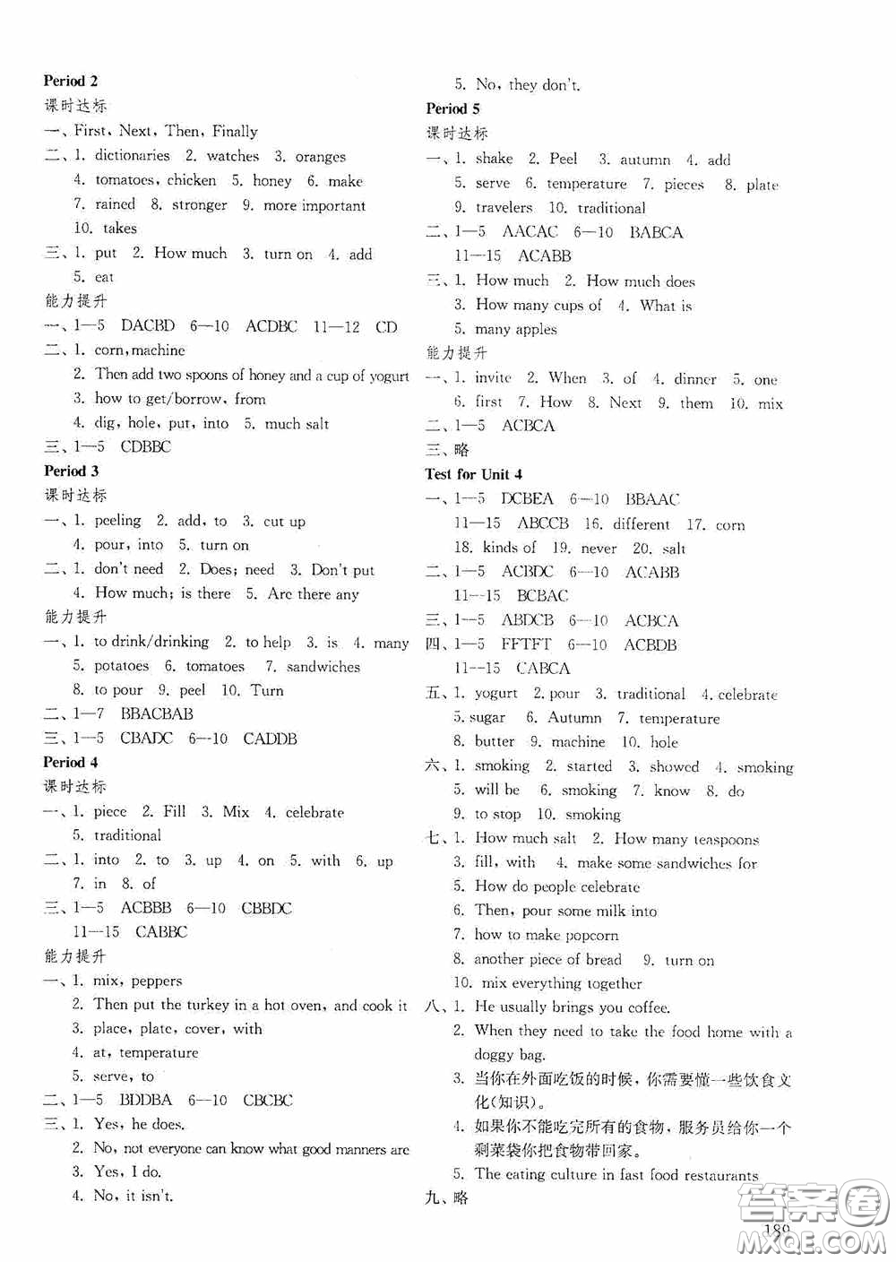 山東教育出版社2020初中基礎(chǔ)訓(xùn)練七年級英語下冊54學(xué)制版答案