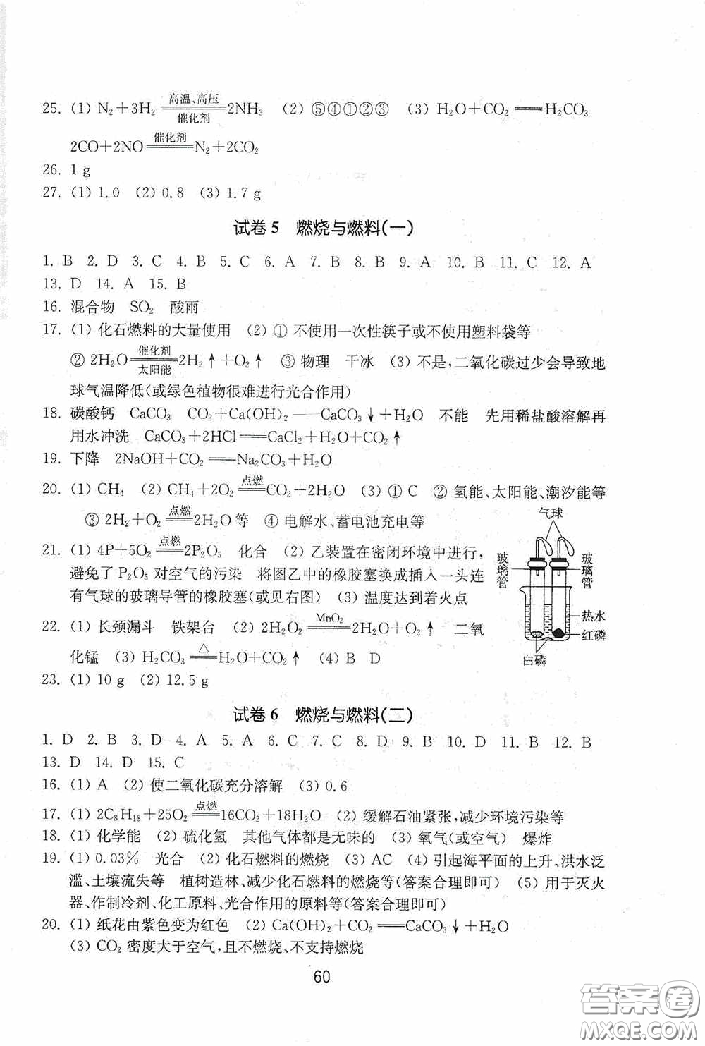 山東教育出版社2020初中基礎訓練八年級化學下冊54學制版答案