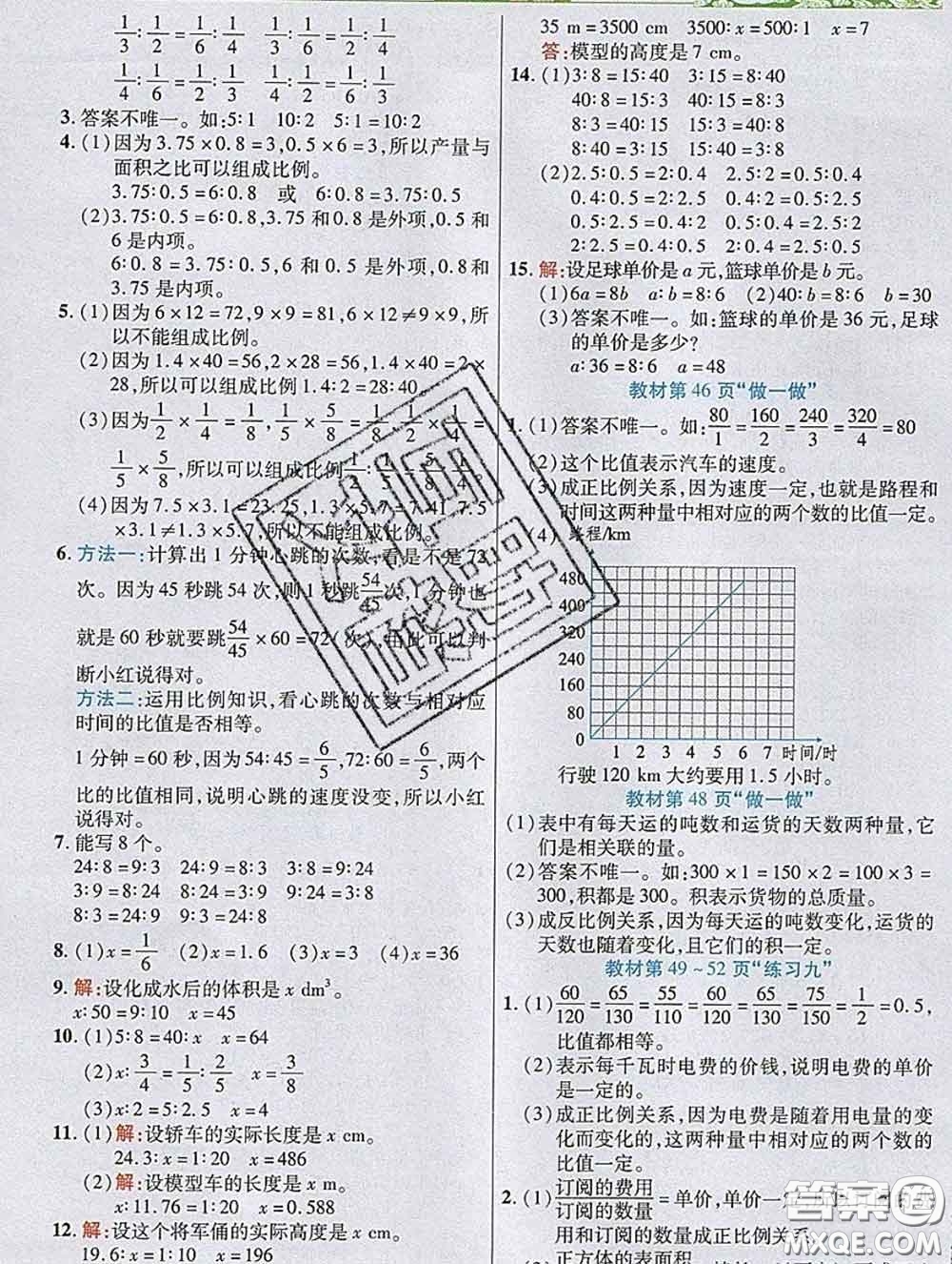 武漢出版社2020新版世紀英才奇跡課堂六年級數(shù)學下冊人教版答案