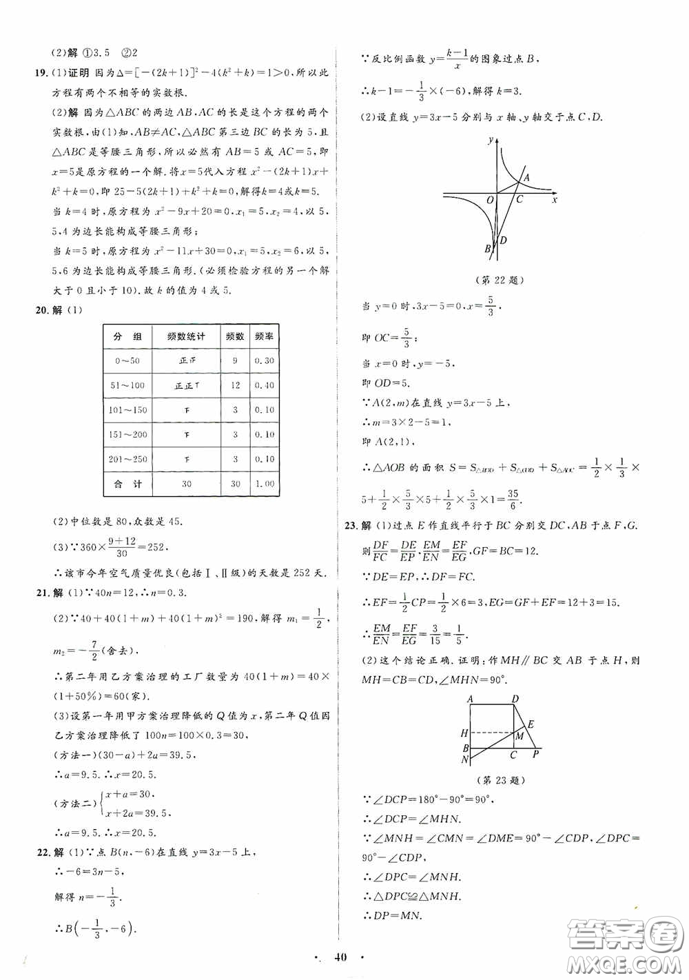 志鴻優(yōu)化系列叢書2020初中同步測控全優(yōu)設(shè)計八年級數(shù)學(xué)下冊ZH版浙江專版答案