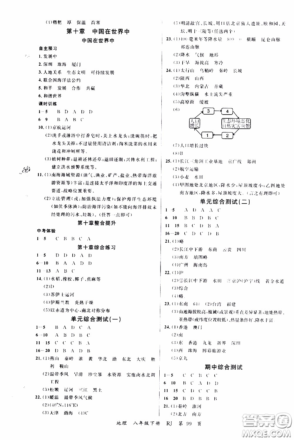 品至教育2020年一線課堂地理八年級下冊人教版RJ參考答案