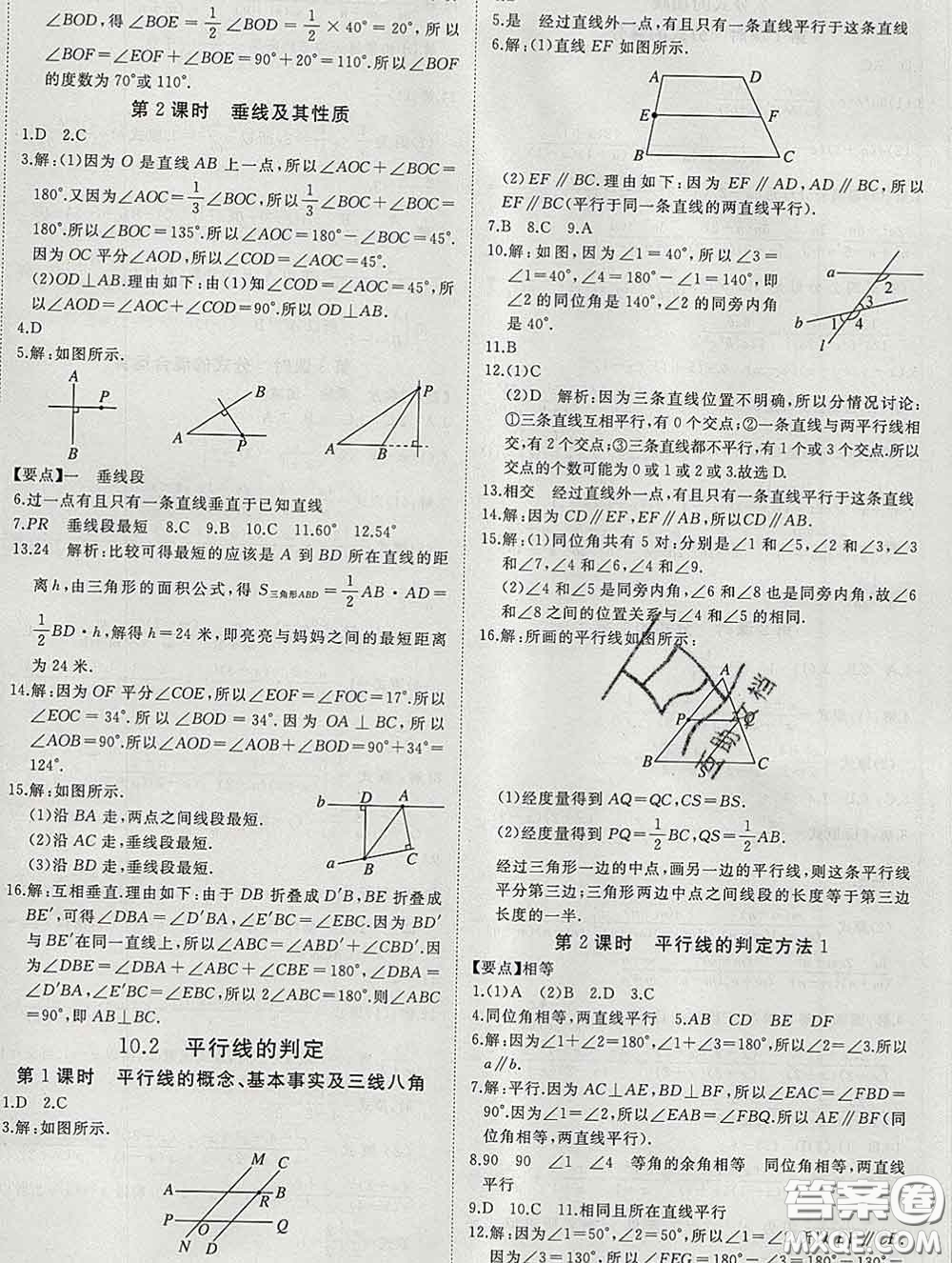 延邊大學(xué)出版社2020新版新領(lǐng)程叢書新領(lǐng)程七年級數(shù)學(xué)下冊滬科版參考答案