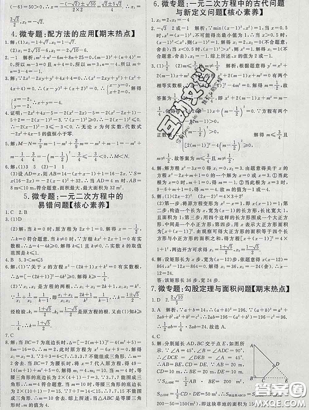 延邊大學(xué)出版社2020新版新領(lǐng)程叢書新領(lǐng)程八年級(jí)數(shù)學(xué)下冊(cè)滬科版參考答案