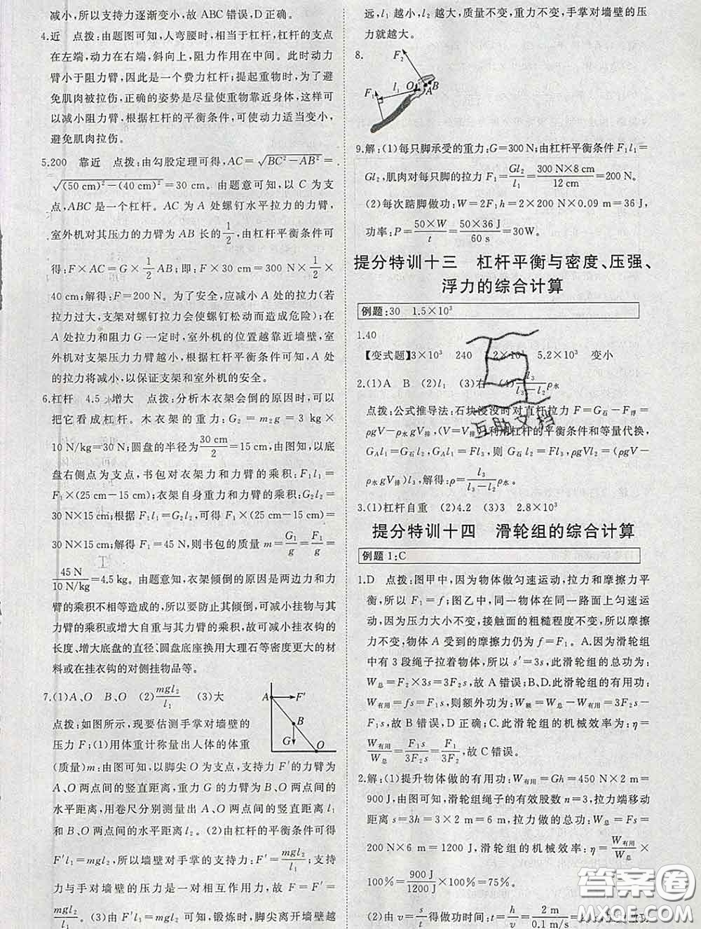 延邊大學(xué)出版社2020新版新領(lǐng)程叢書新領(lǐng)程八年級(jí)物理下冊(cè)人教版參考答案