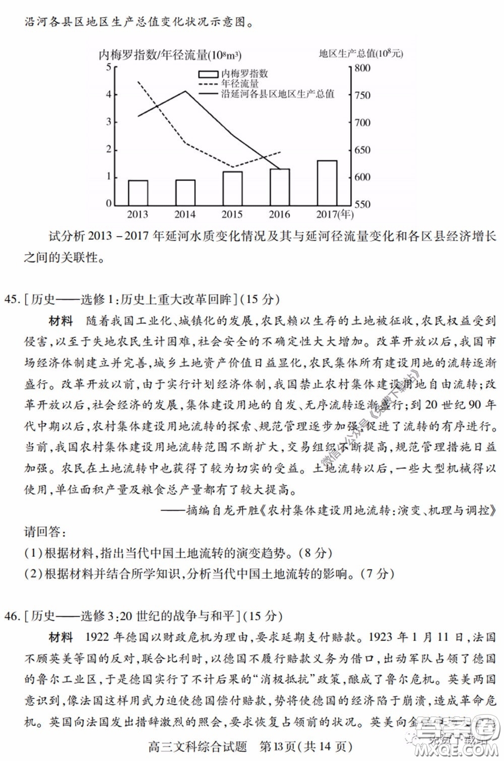 運(yùn)城市2020年高三4月調(diào)研測試文科綜合試題及答案