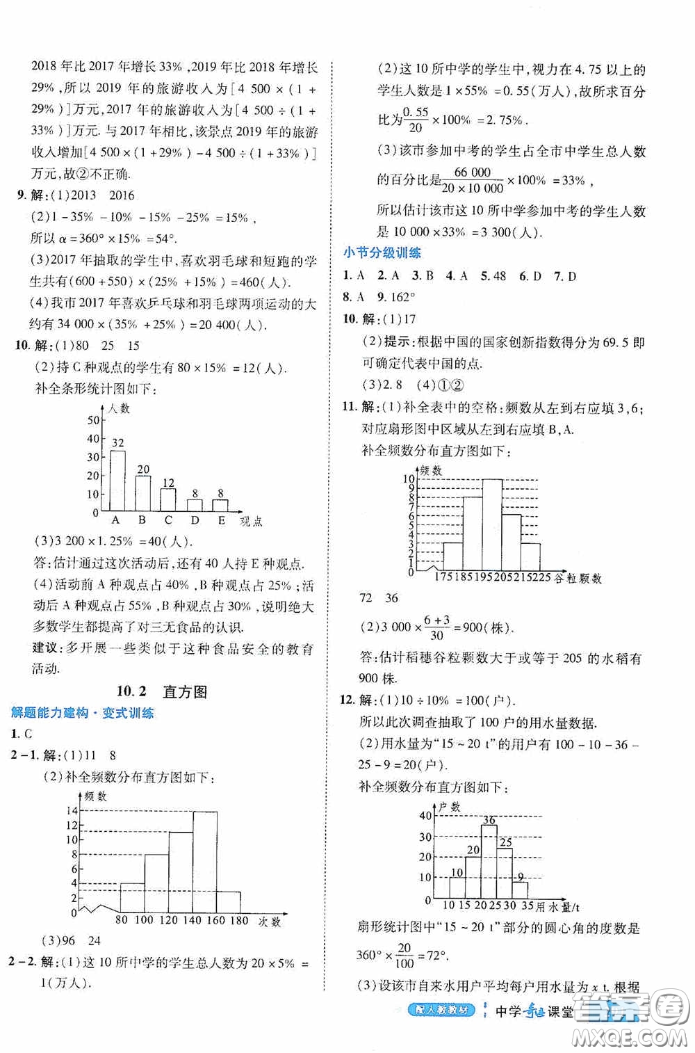 世紀(jì)英才中學(xué)奇跡課堂2020期末專題總復(fù)習(xí)七年級數(shù)學(xué)下冊人教版教材答案