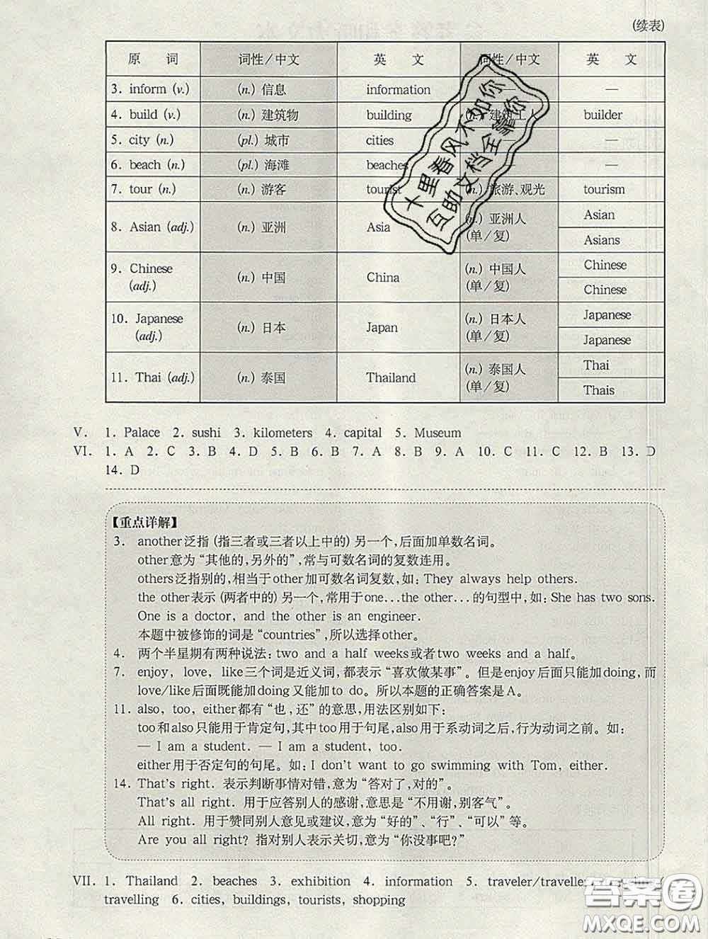 2020新版華東師大版一課一練六年級英語第二學(xué)期N版增強版答案