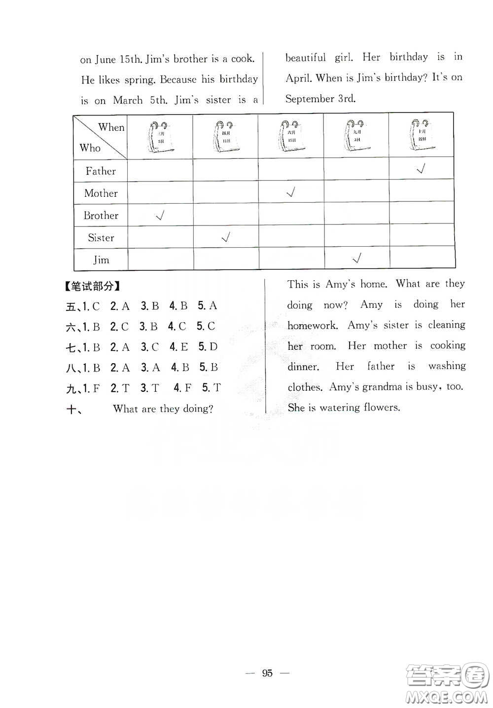 吉林人民出版社2020小學教材完全考卷五年級英語下冊新課標人教版答案