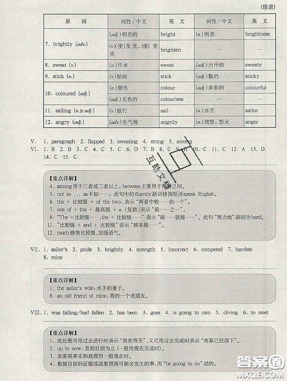 2020新版華東師大版一課一練七年級英語第二學(xué)期N版增強(qiáng)版答案