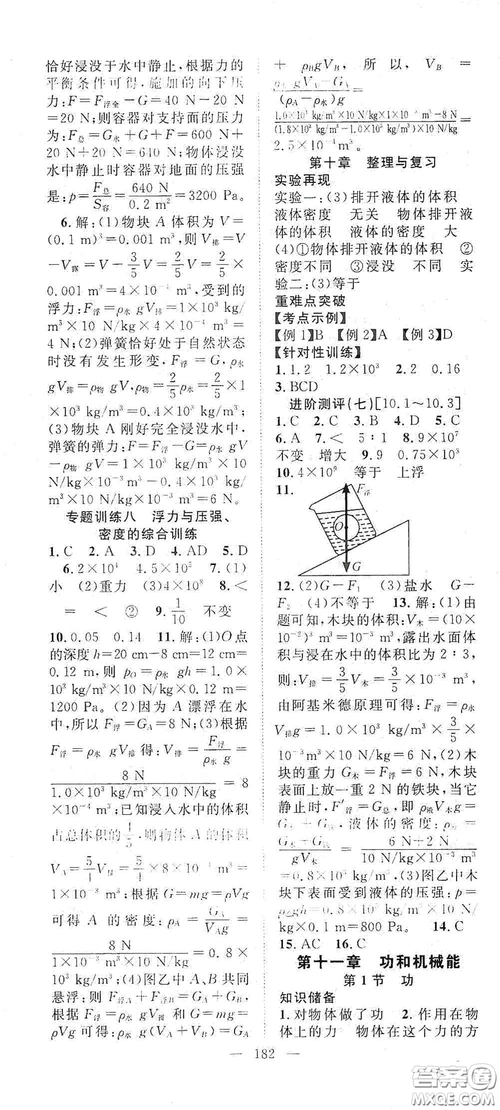 智慧萬(wàn)羽2020名師學(xué)案分層進(jìn)階學(xué)習(xí)法八年級(jí)物理下冊(cè)答案