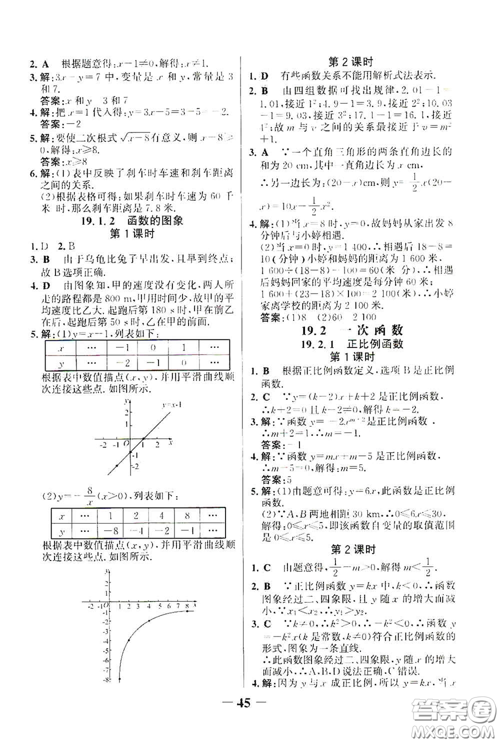 世紀(jì)金榜初中金榜學(xué)案2020堂堂清八年級數(shù)學(xué)下冊答案