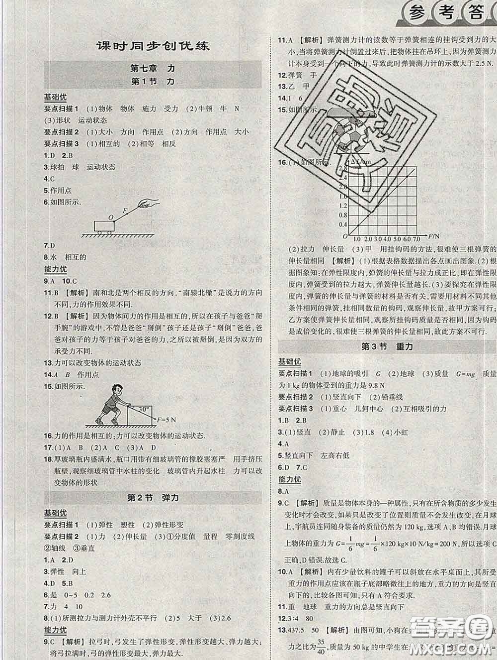 狀元成才路2020春創(chuàng)優(yōu)作業(yè)八年級(jí)物理下冊(cè)人教版答案