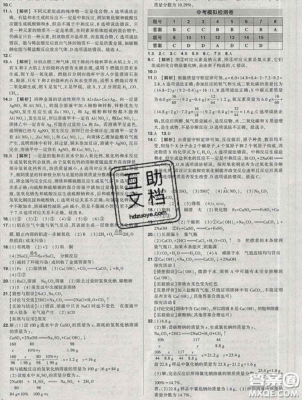 狀元成才路2020春創(chuàng)優(yōu)作業(yè)九年級化學(xué)下冊魯教版答案