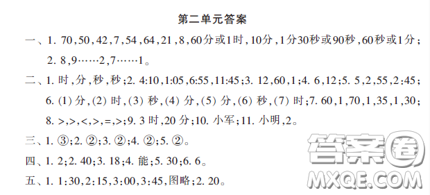 小學(xué)生數(shù)學(xué)報(bào)2020年春二年級(jí)下學(xué)期第2單元答案