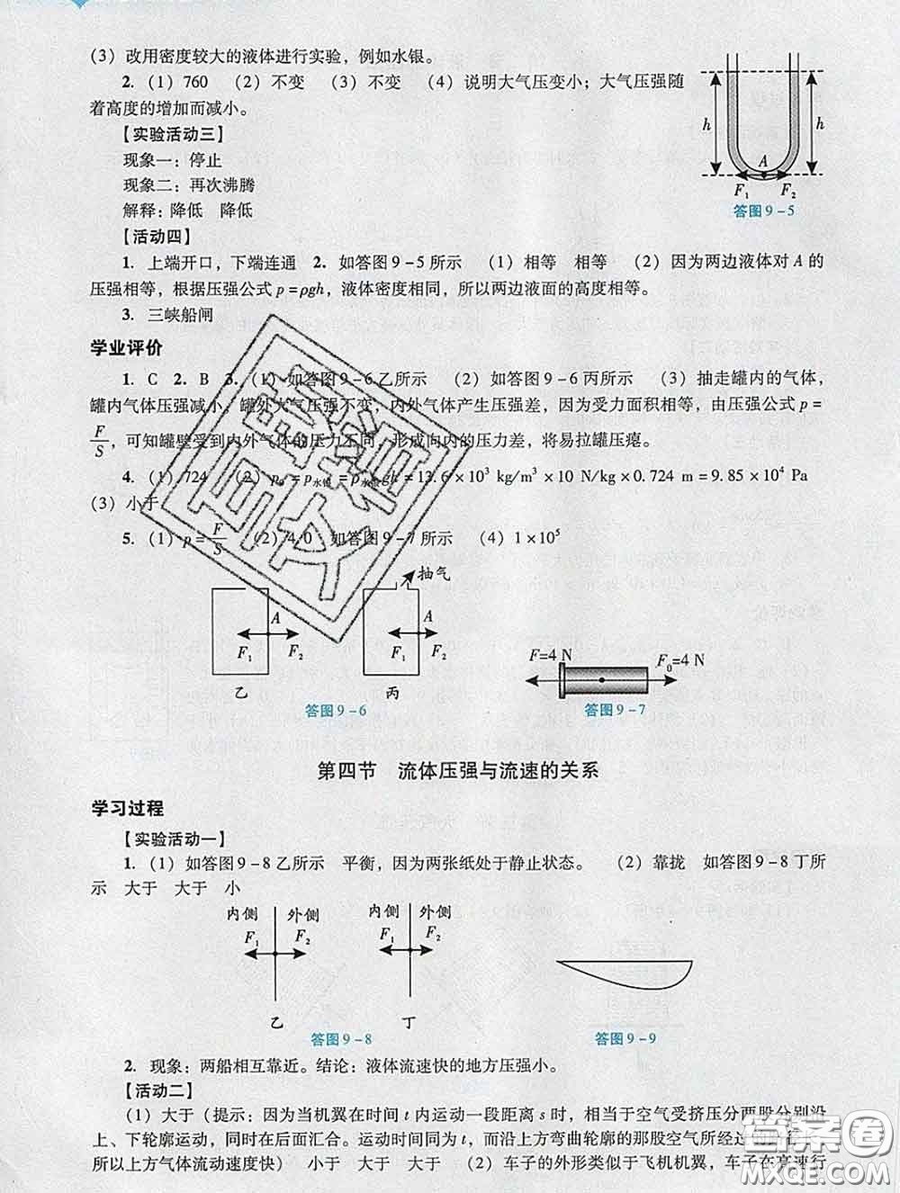 2020新版陽(yáng)光學(xué)業(yè)評(píng)價(jià)八年級(jí)物理下冊(cè)人教版參考答案