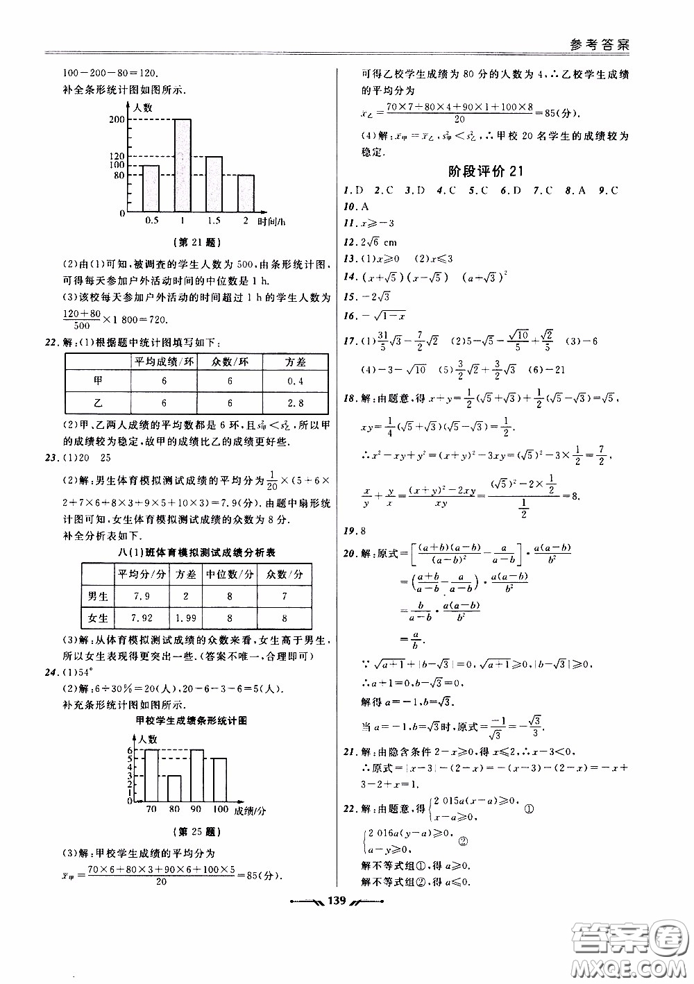 遼寧師范大學(xué)出版社2021新課程評價手冊八年級數(shù)學(xué)下冊答案