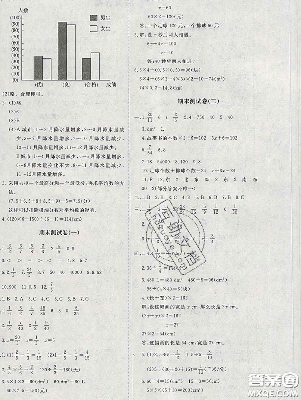 2020春課堂精練五年級數(shù)學(xué)下冊北師版吉林專版答案