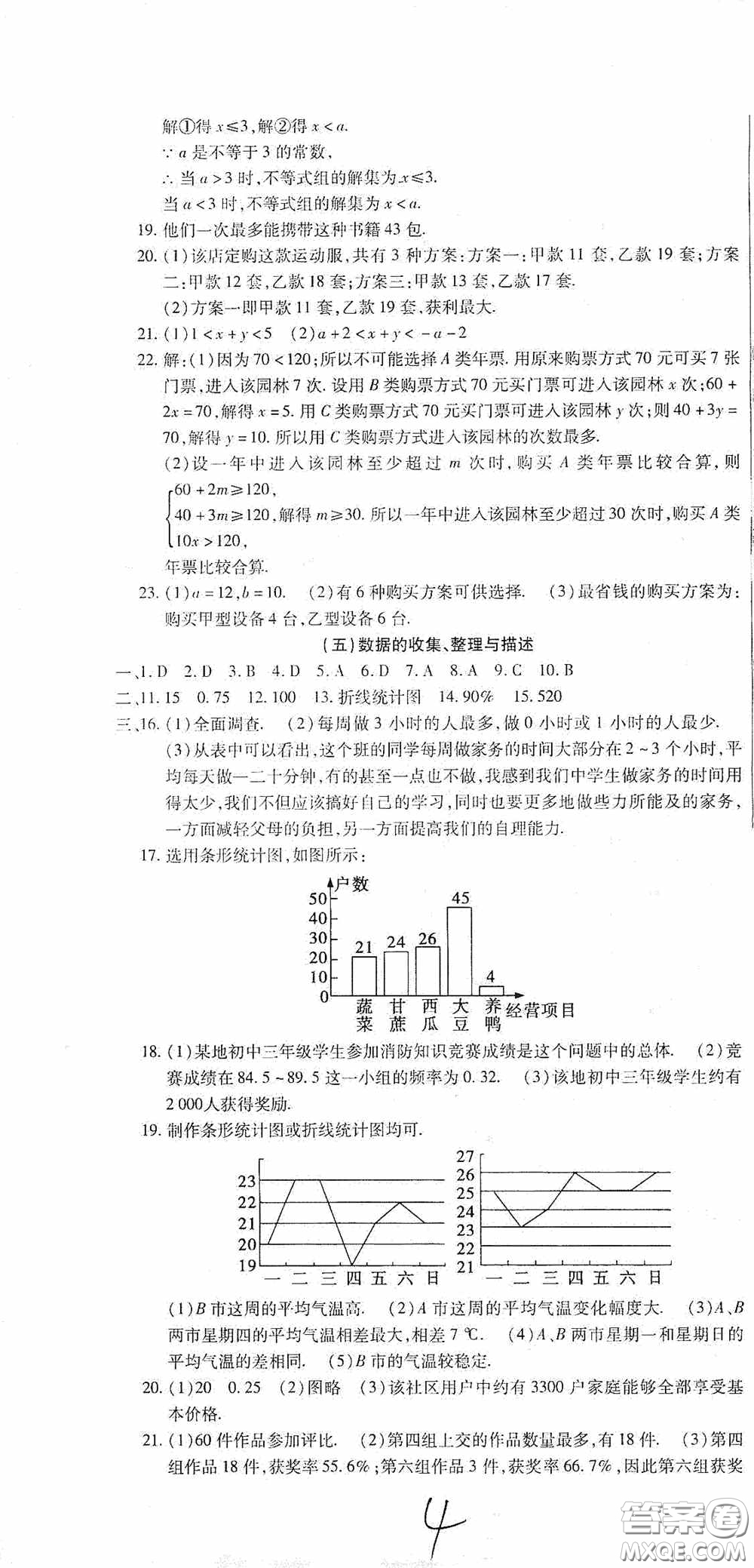 全程測評試卷2020期末復習大沖刺數學七年級下冊答案