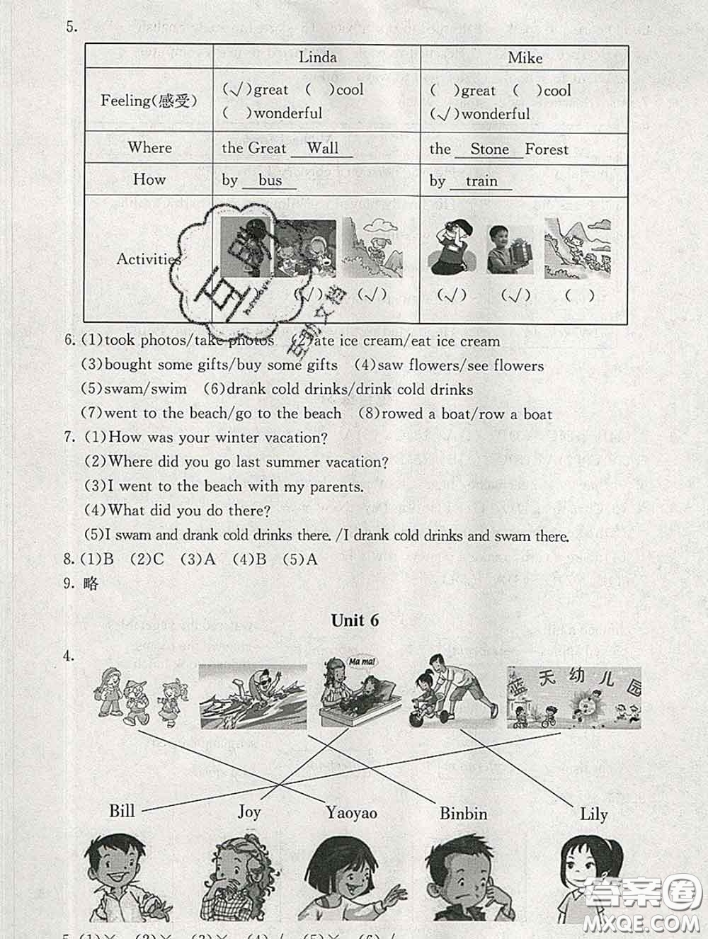 2020春海淀名師伴你學(xué)同步學(xué)練測(cè)五年級(jí)英語(yǔ)下冊(cè)人教版答案