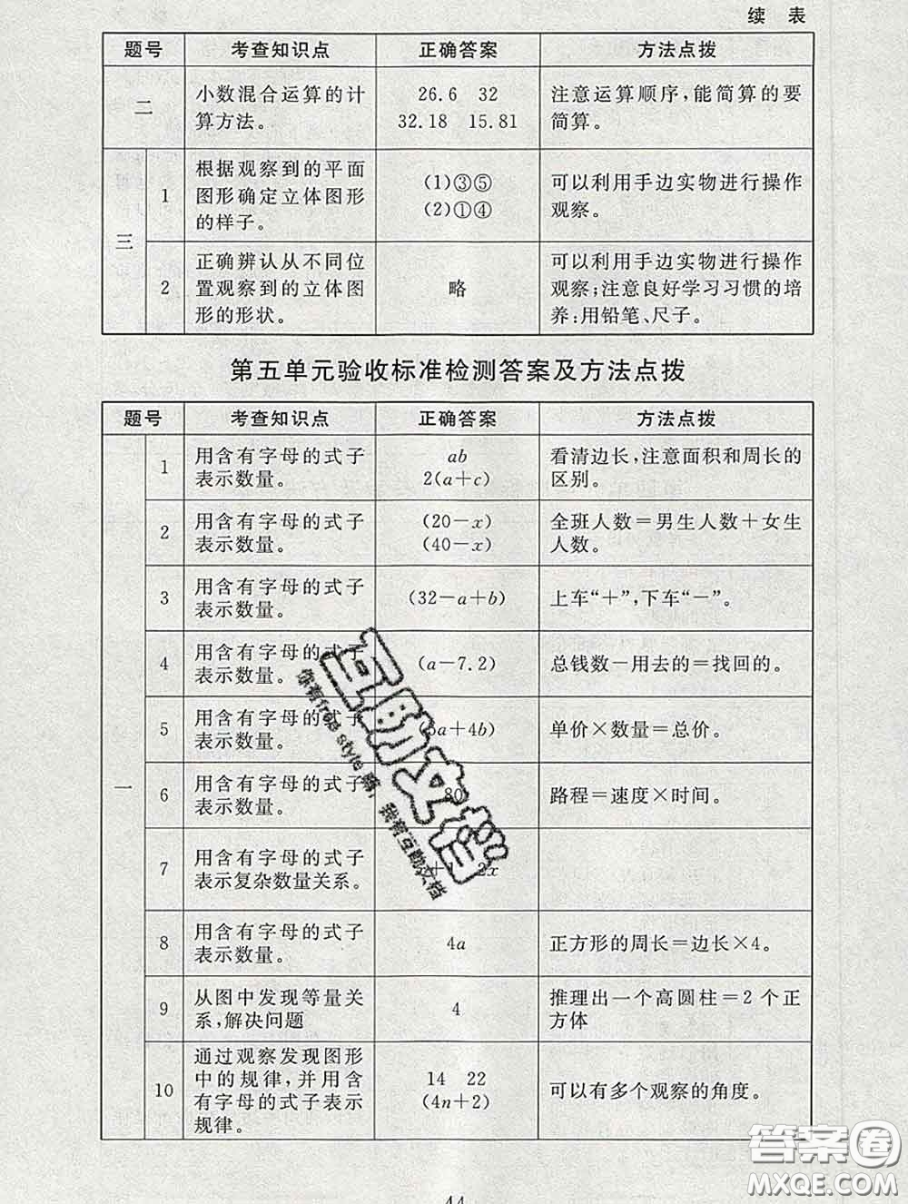 2020春海淀名師伴你學(xué)同步學(xué)練測(cè)四年級(jí)數(shù)學(xué)下冊(cè)北師版答案