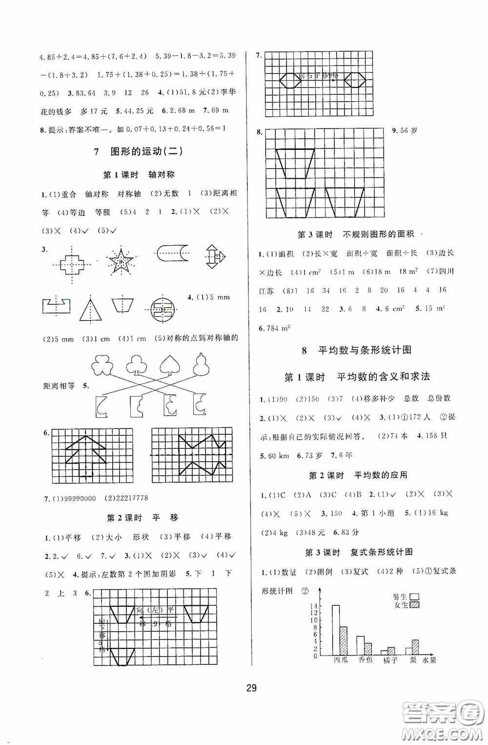 河海大學(xué)出版社2020同步特訓(xùn)小博士四年級數(shù)學(xué)人教版下冊答案