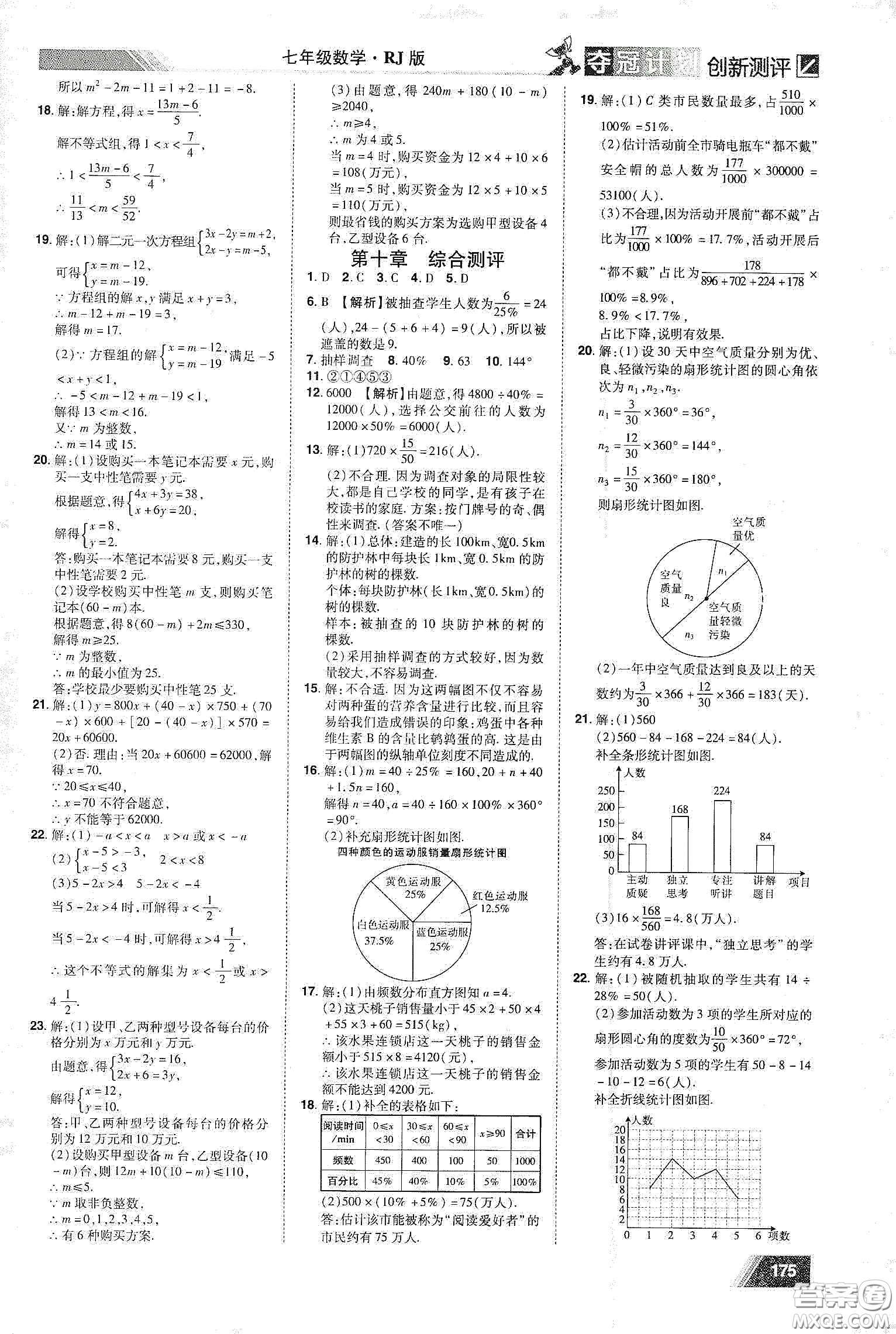 2020奪冠計(jì)劃初中創(chuàng)新測(cè)評(píng)七年級(jí)數(shù)學(xué)下冊(cè)人教版江西專版答案