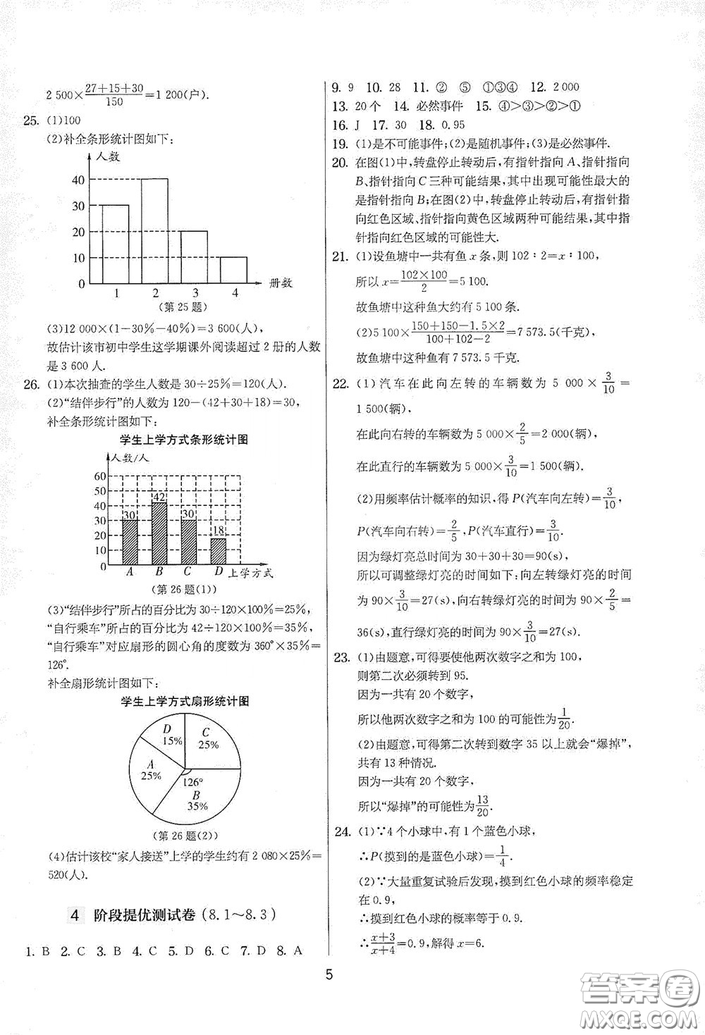 吉林教育出版社2020實(shí)驗(yàn)班提優(yōu)大考卷數(shù)學(xué)八年級(jí)下冊(cè)蘇科版答案