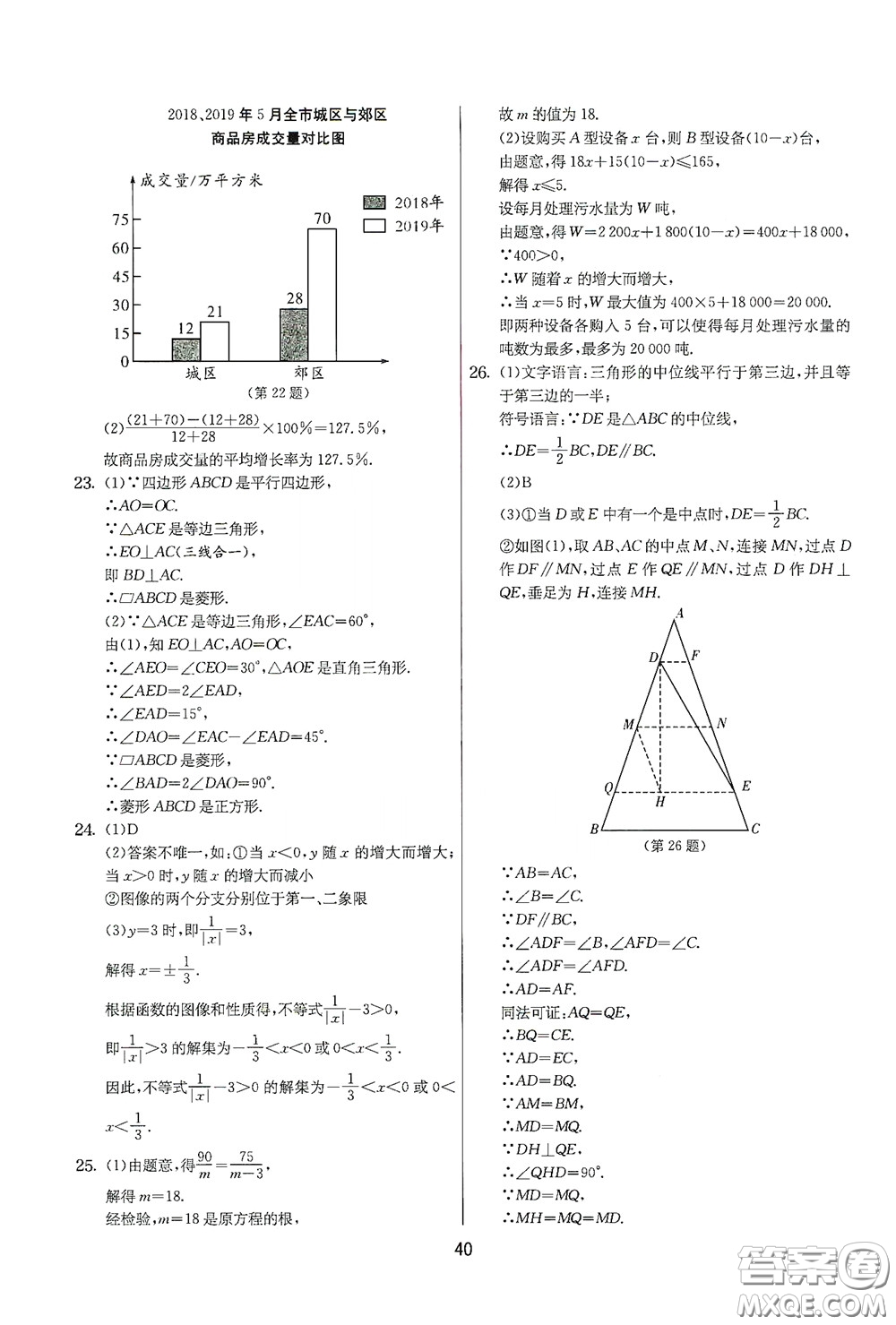 吉林教育出版社2020實(shí)驗(yàn)班提優(yōu)大考卷數(shù)學(xué)八年級(jí)下冊(cè)蘇科版答案