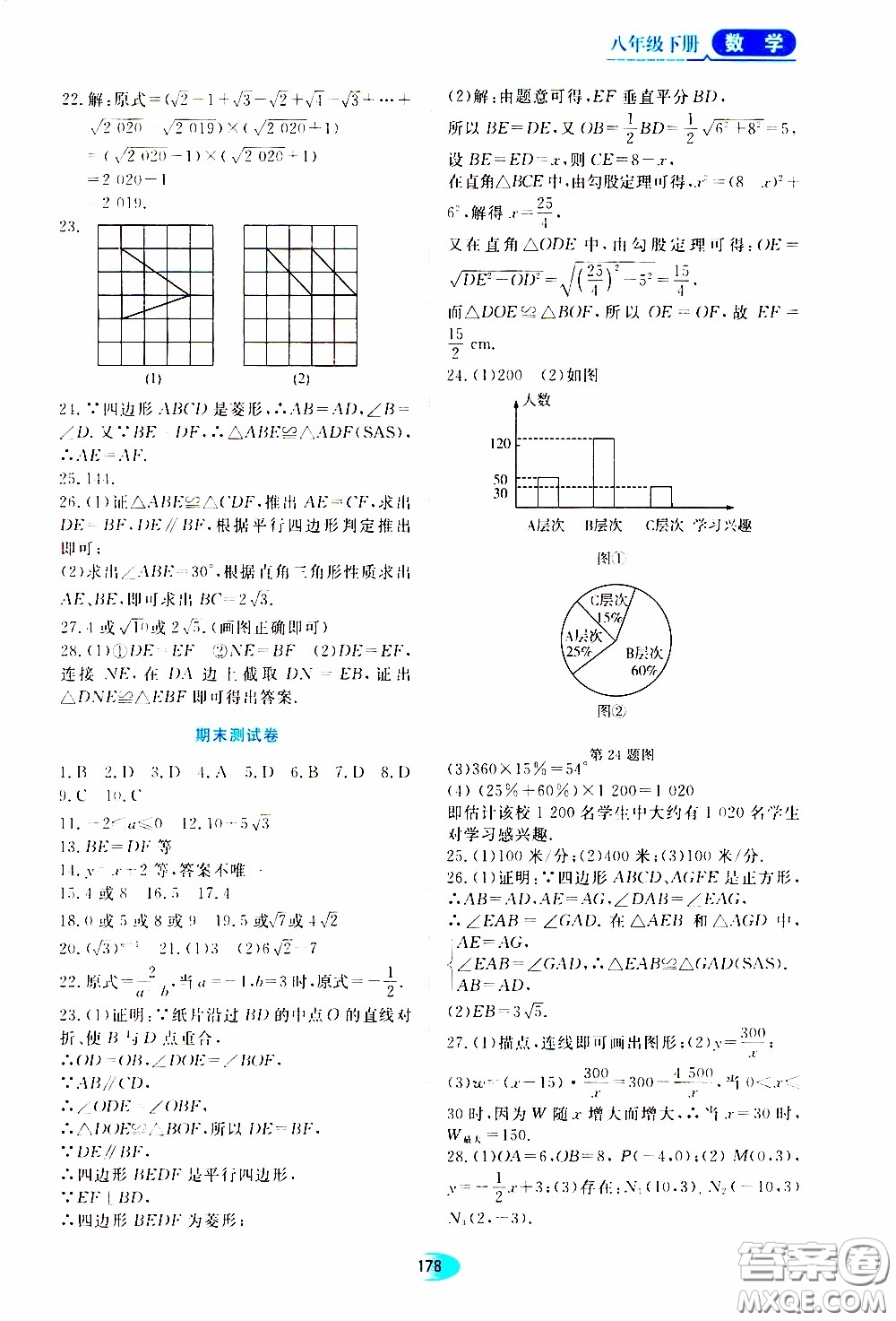 黑龍江教育出版社2020年資源與評(píng)價(jià)數(shù)學(xué)八年級(jí)下冊(cè)人教版參考答案