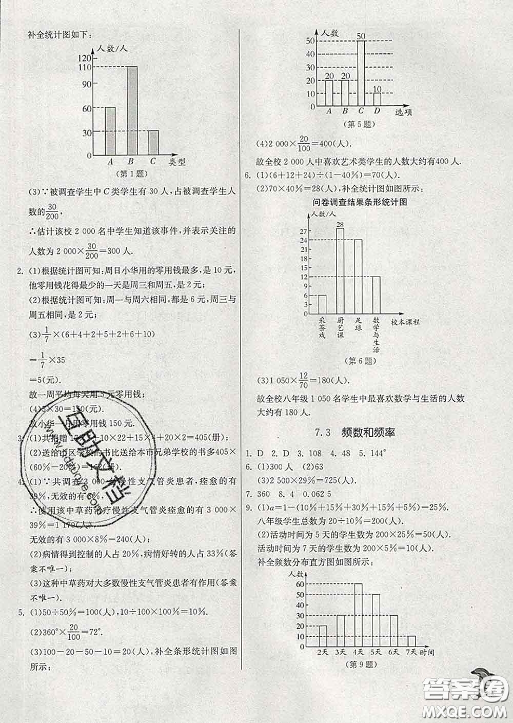 春雨教育2020春實(shí)驗(yàn)班提優(yōu)訓(xùn)練八年級(jí)數(shù)學(xué)下冊(cè)蘇科版答案