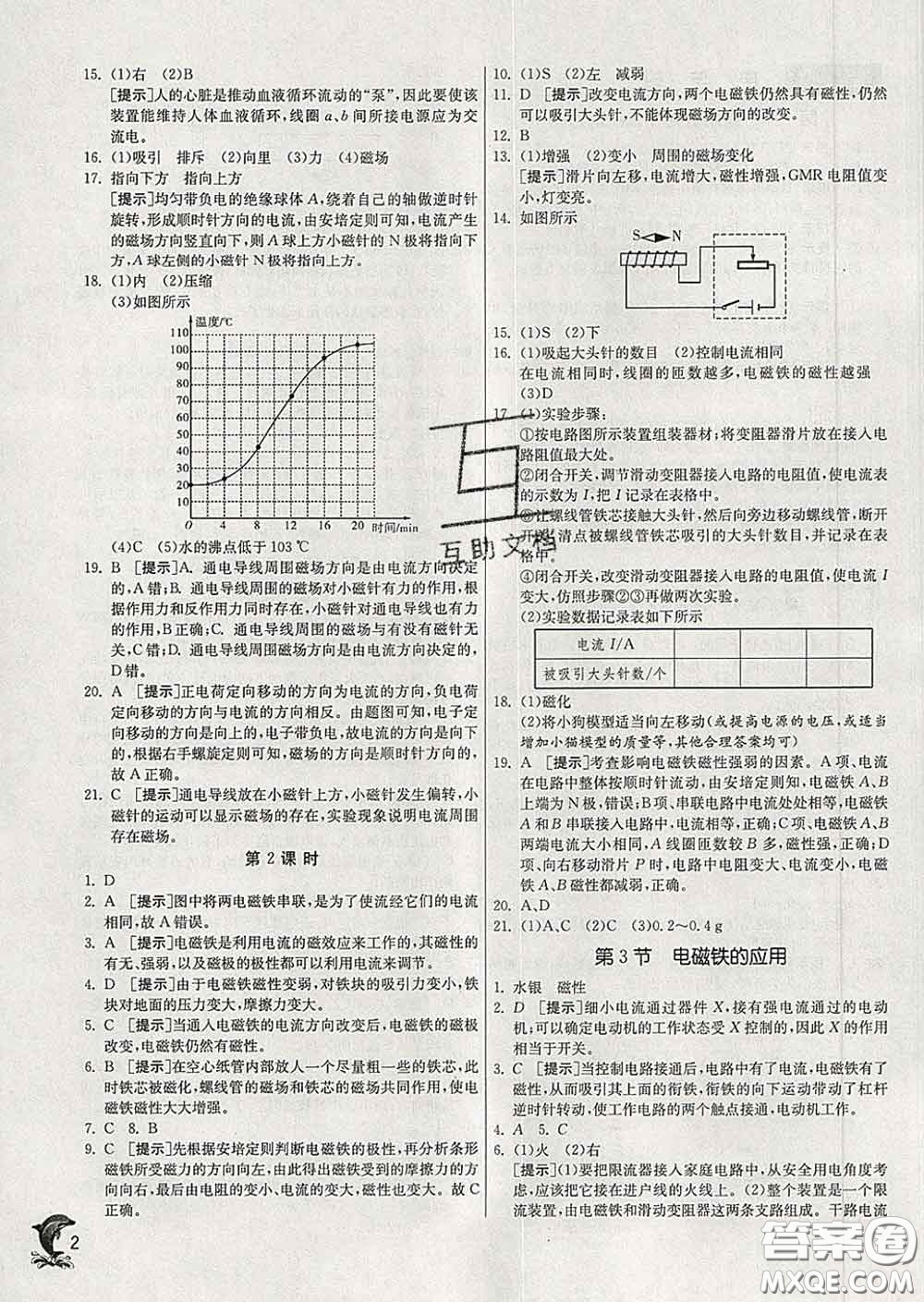 春雨教育2020春實(shí)驗(yàn)班提優(yōu)訓(xùn)練八年級科學(xué)下冊浙教版答案