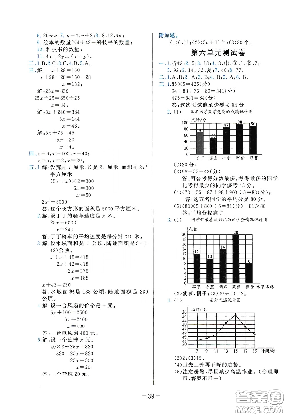 現(xiàn)代教育出版社2020學(xué)而思基本功同步練測試卷小學(xué)數(shù)學(xué)四年級下冊北師大版答案