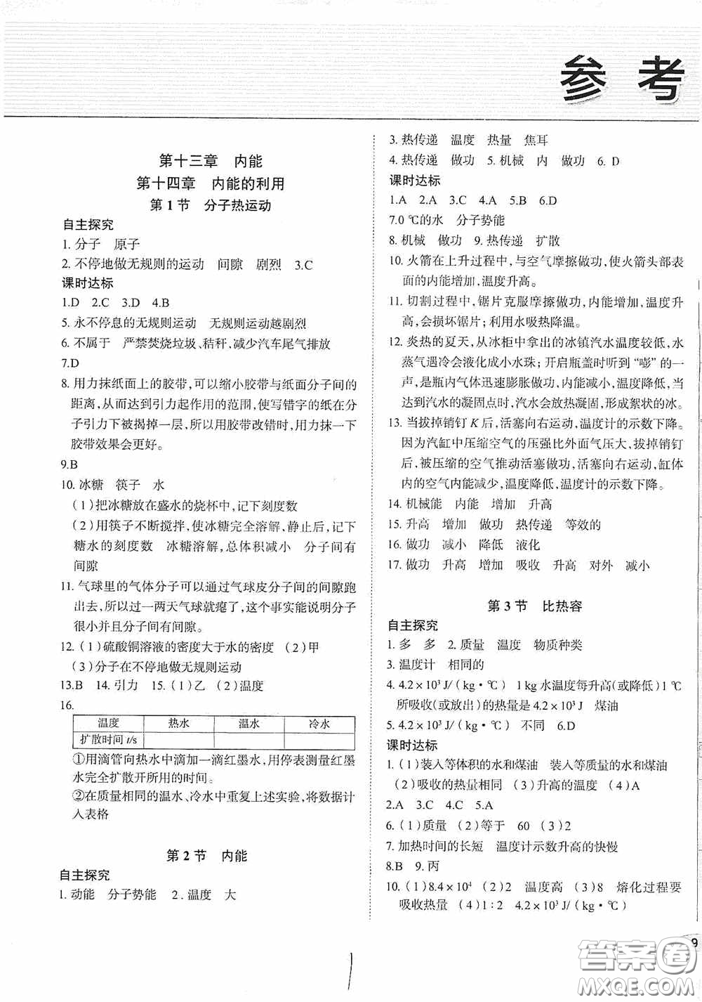 2020智學(xué)島四維文化中考檔案初中同步學(xué)案導(dǎo)學(xué)九年級(jí)物理下冊(cè)青島專(zhuān)用答案