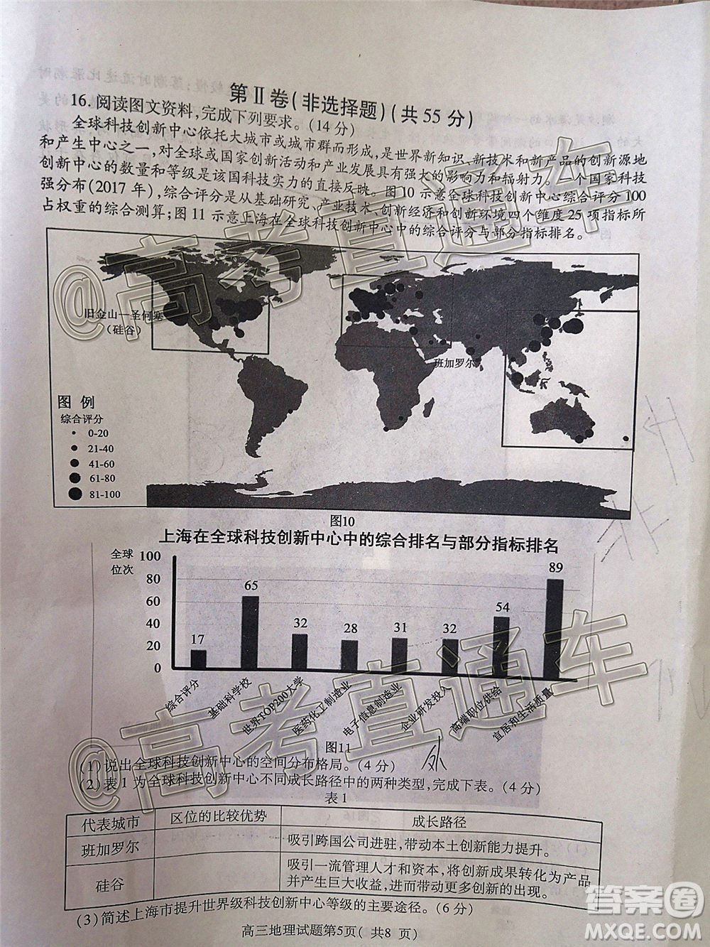 濟(jì)寧市2020年5月高考模擬考試地理試題及答案