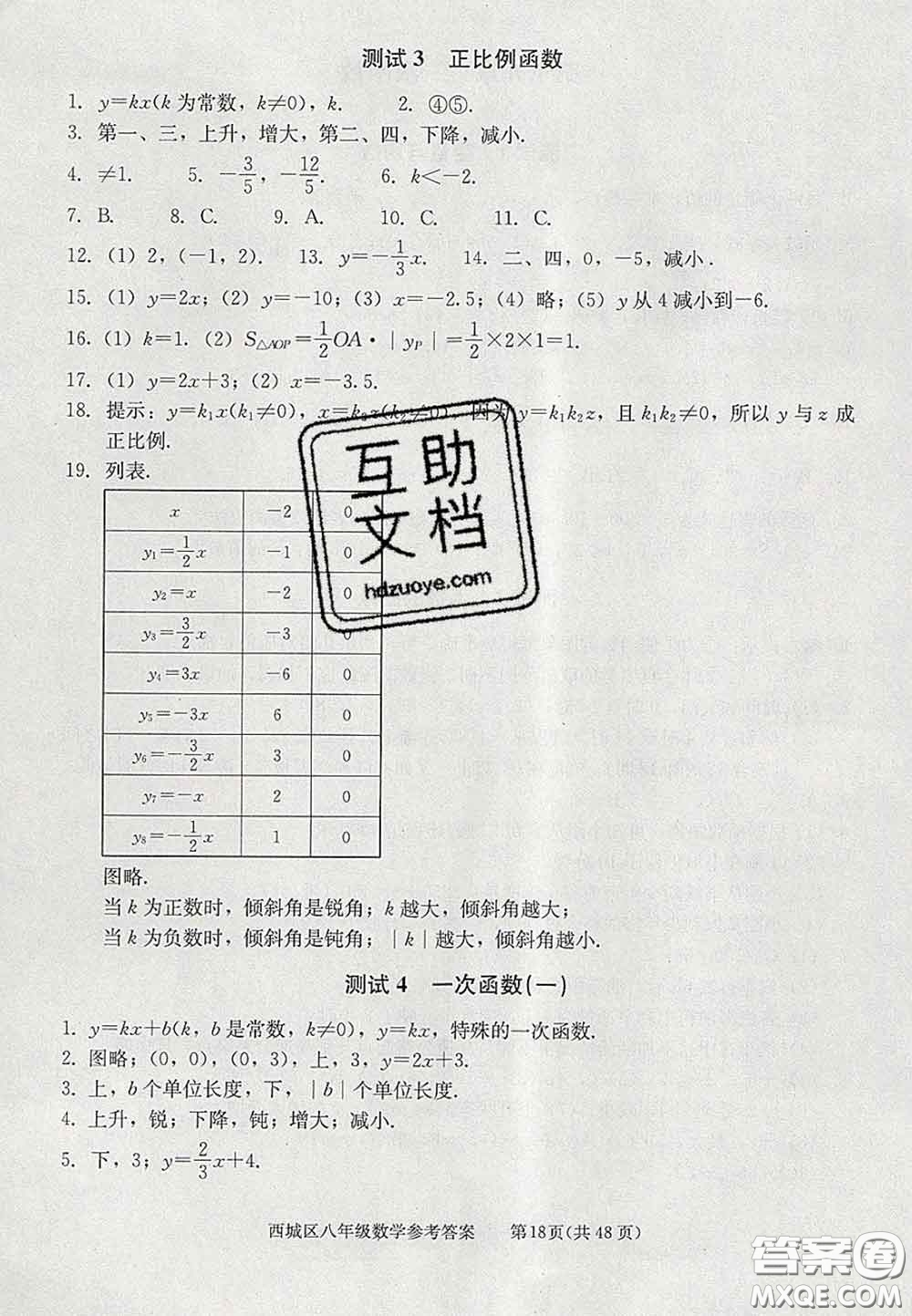 2020春北京西城學習探究診斷八年級數(shù)學下冊人教版答案