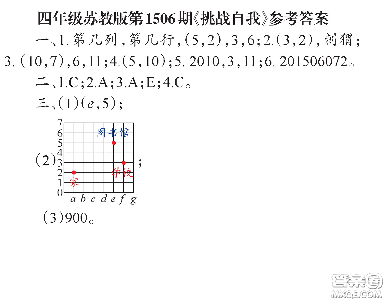 2020年小學(xué)生數(shù)學(xué)報四年級下學(xué)期第1506期答案