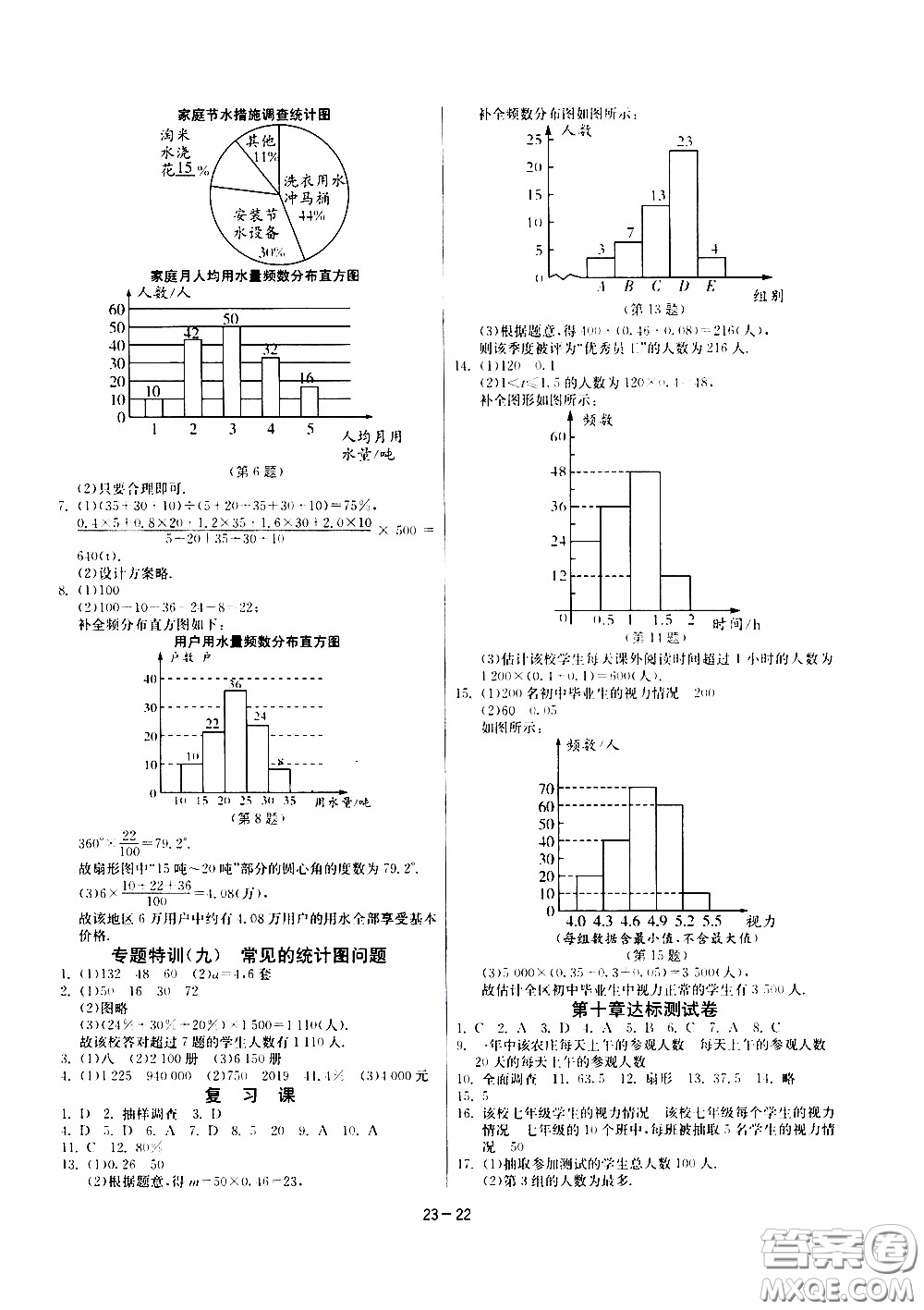 江蘇人民出版社2020年課時(shí)訓(xùn)練數(shù)學(xué)七年級(jí)下冊(cè)RMJY人民教育版參考答案